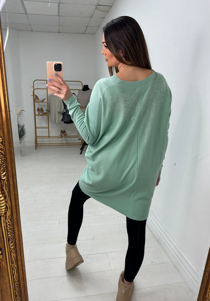 Jocelyn Diamante Angel Wing Back Detail Jumper