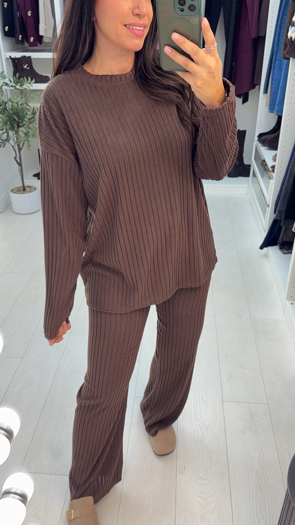 Gwendolyn Plain Ribbed Loungewear Set