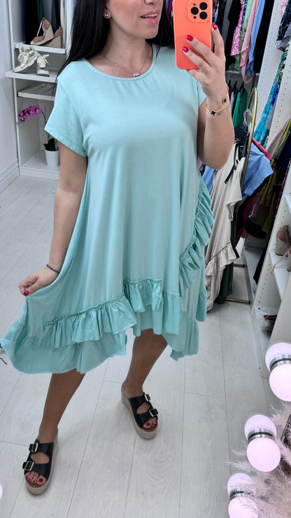 Emila Oversized Frill Ruffle Jersey Dress