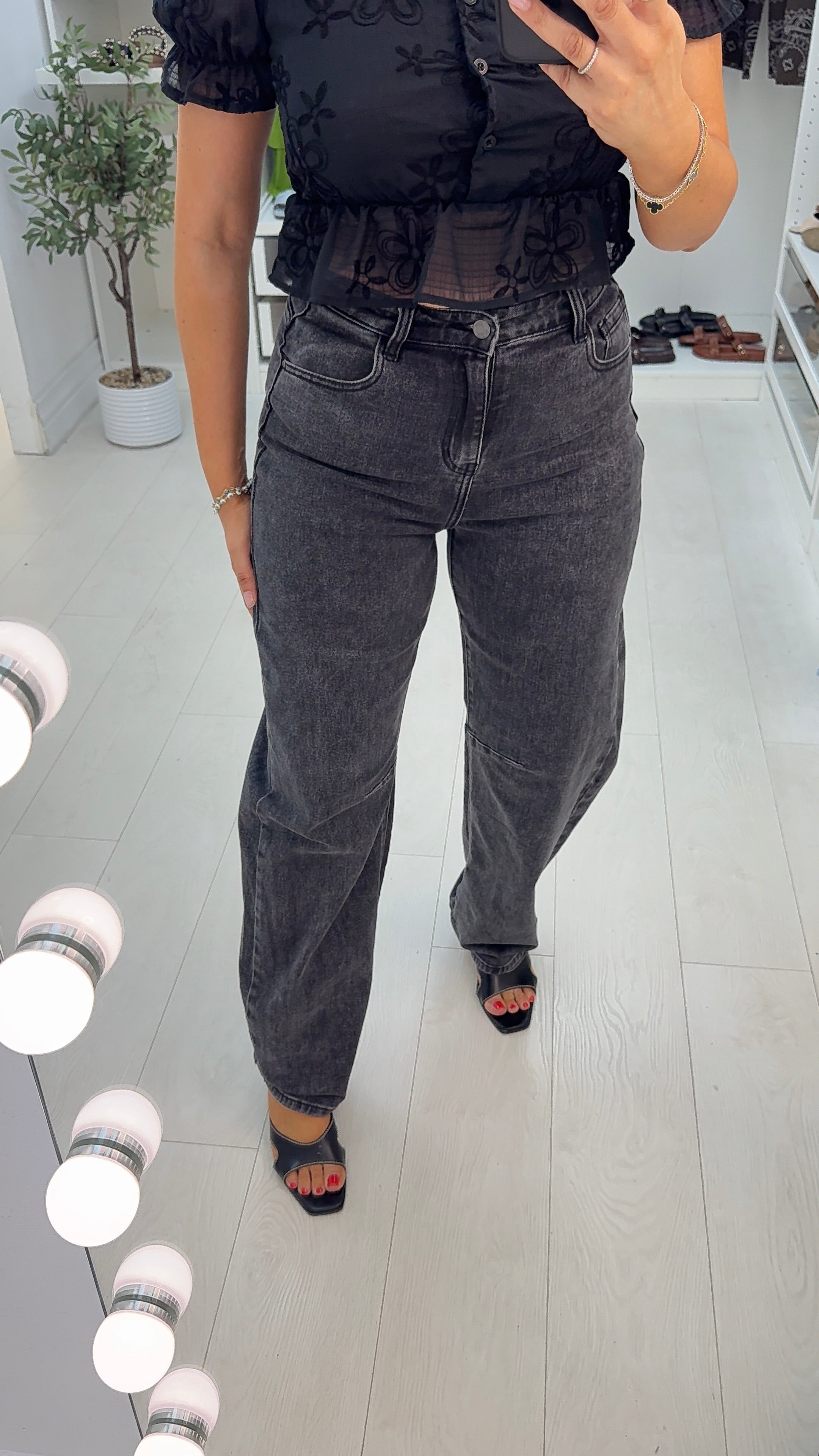 Bliss High Waisted Barrel Leg Jeans
