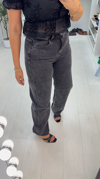 Bliss High Waisted Barrel Leg Jeans