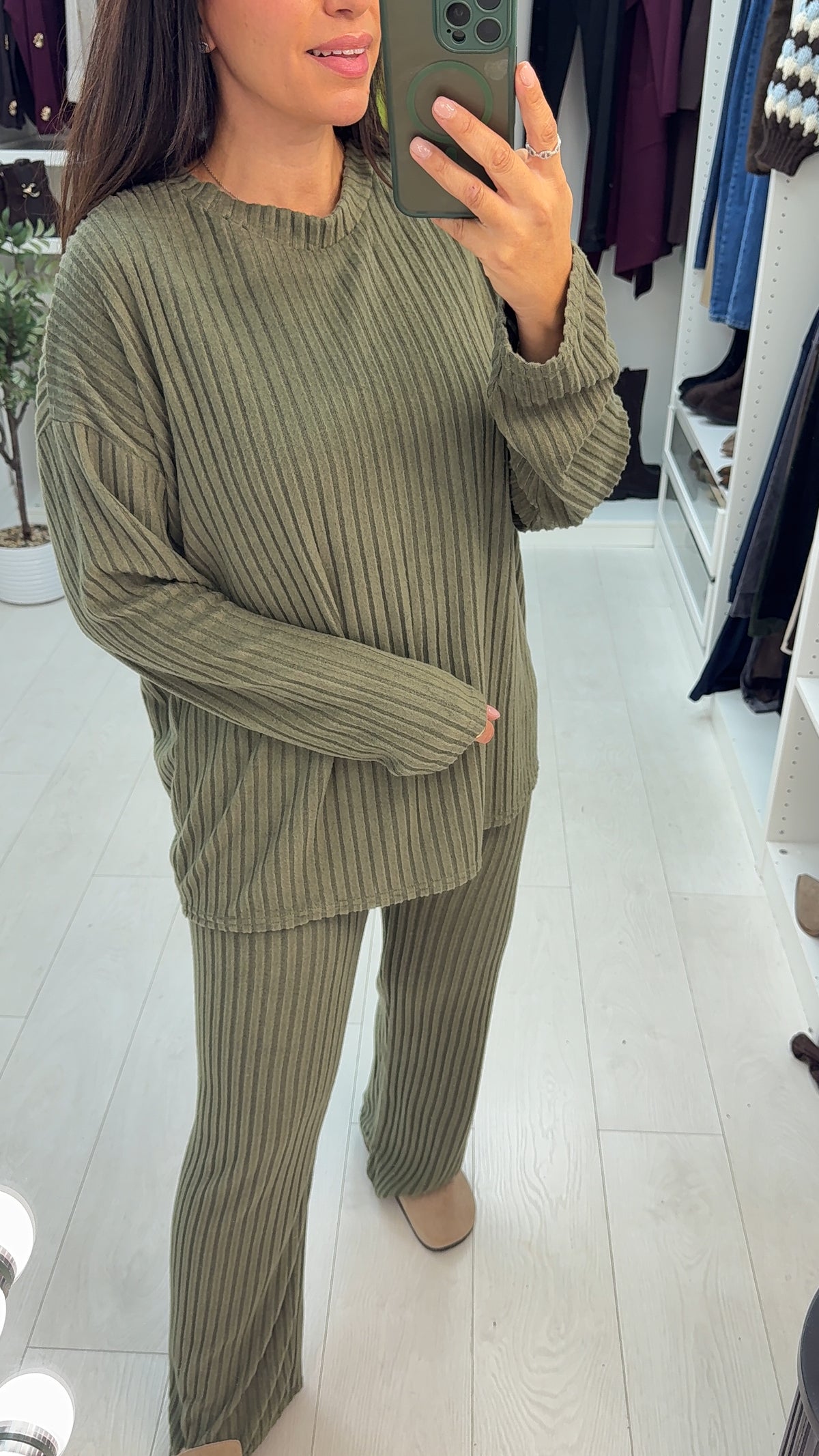 Gwendolyn Plain Ribbed Loungewear Set