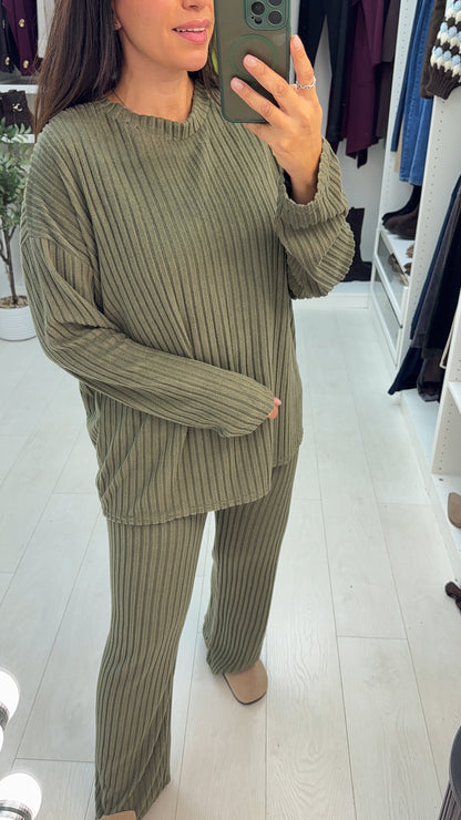 Gwendolyn Plain Ribbed Loungewear Set