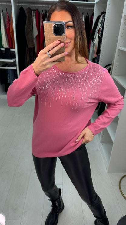 Kallie Diamante Embellished Thin Knit Jumper