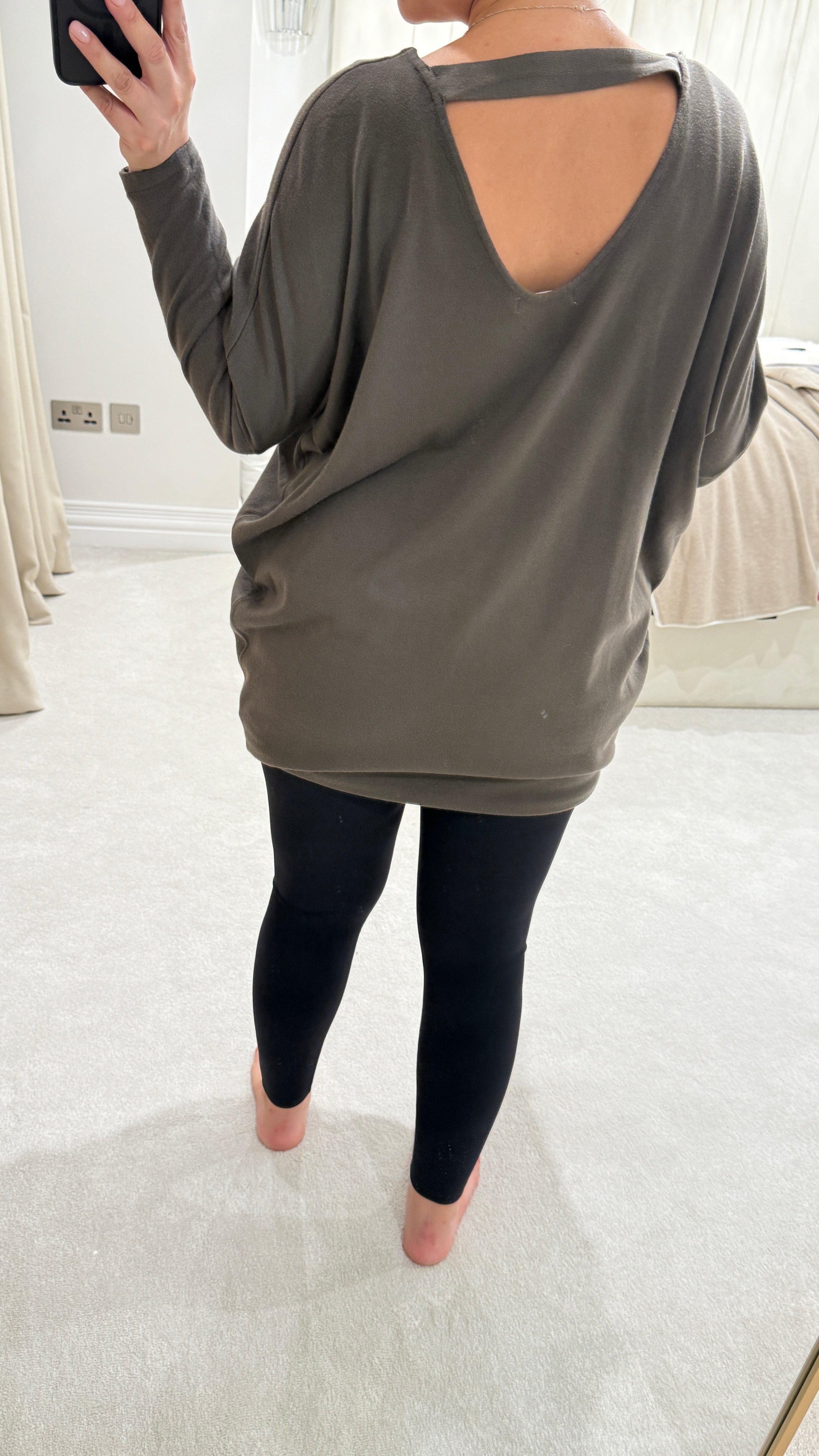 Adie Plain Longline Cut Out Back Jumper