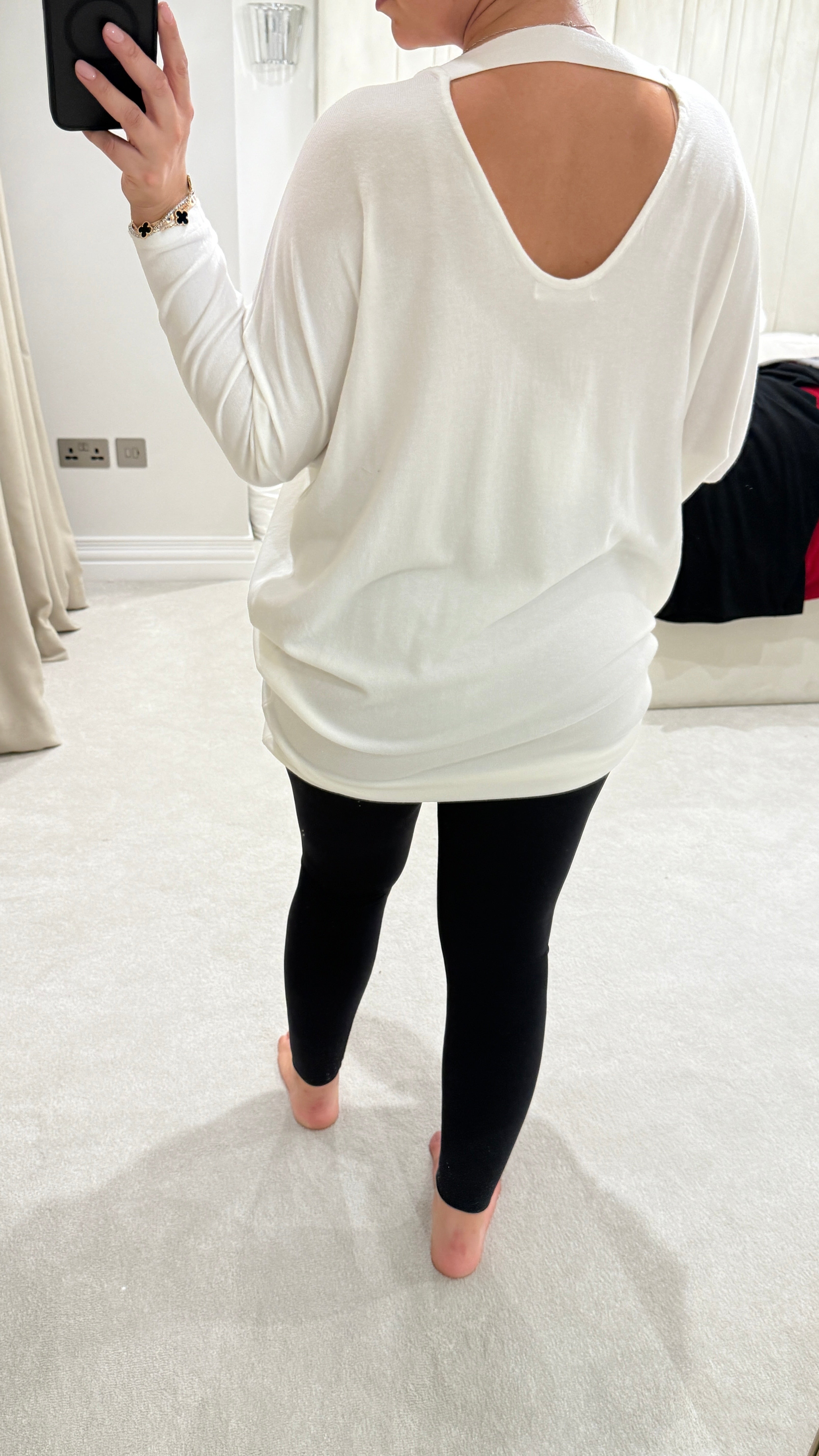 Adie Plain Longline Cut Out Back Jumper