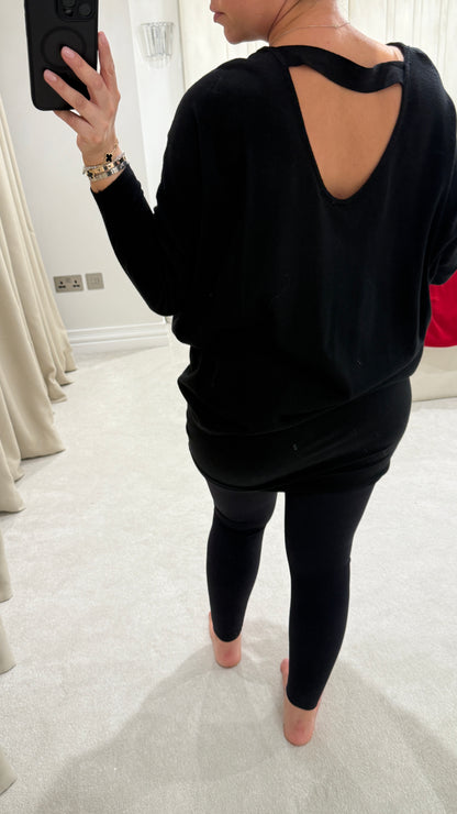 Adie Plain Longline Cut Out Back Jumper