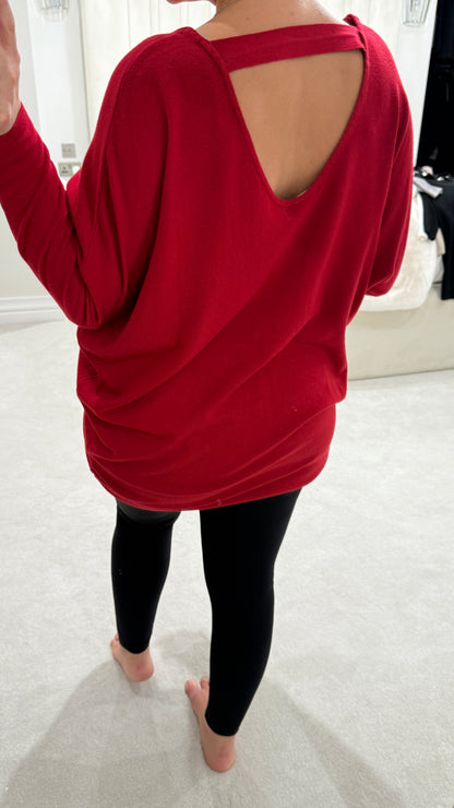 Adie Plain Longline Cut Out Back Jumper