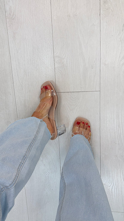 Cindy Double Strap Heeled Mules