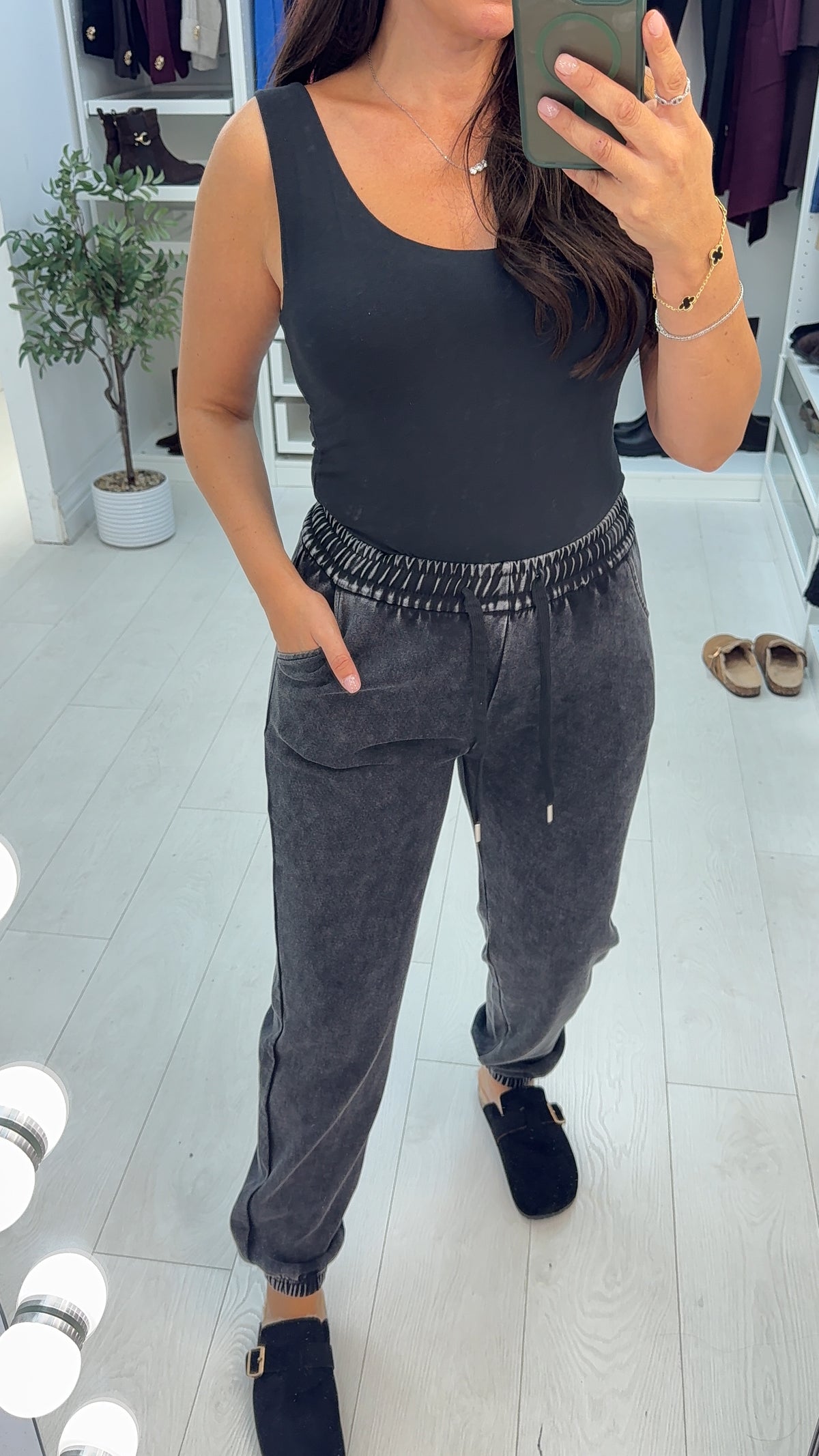 Loradina Acid Wash Cuffed Joggers
