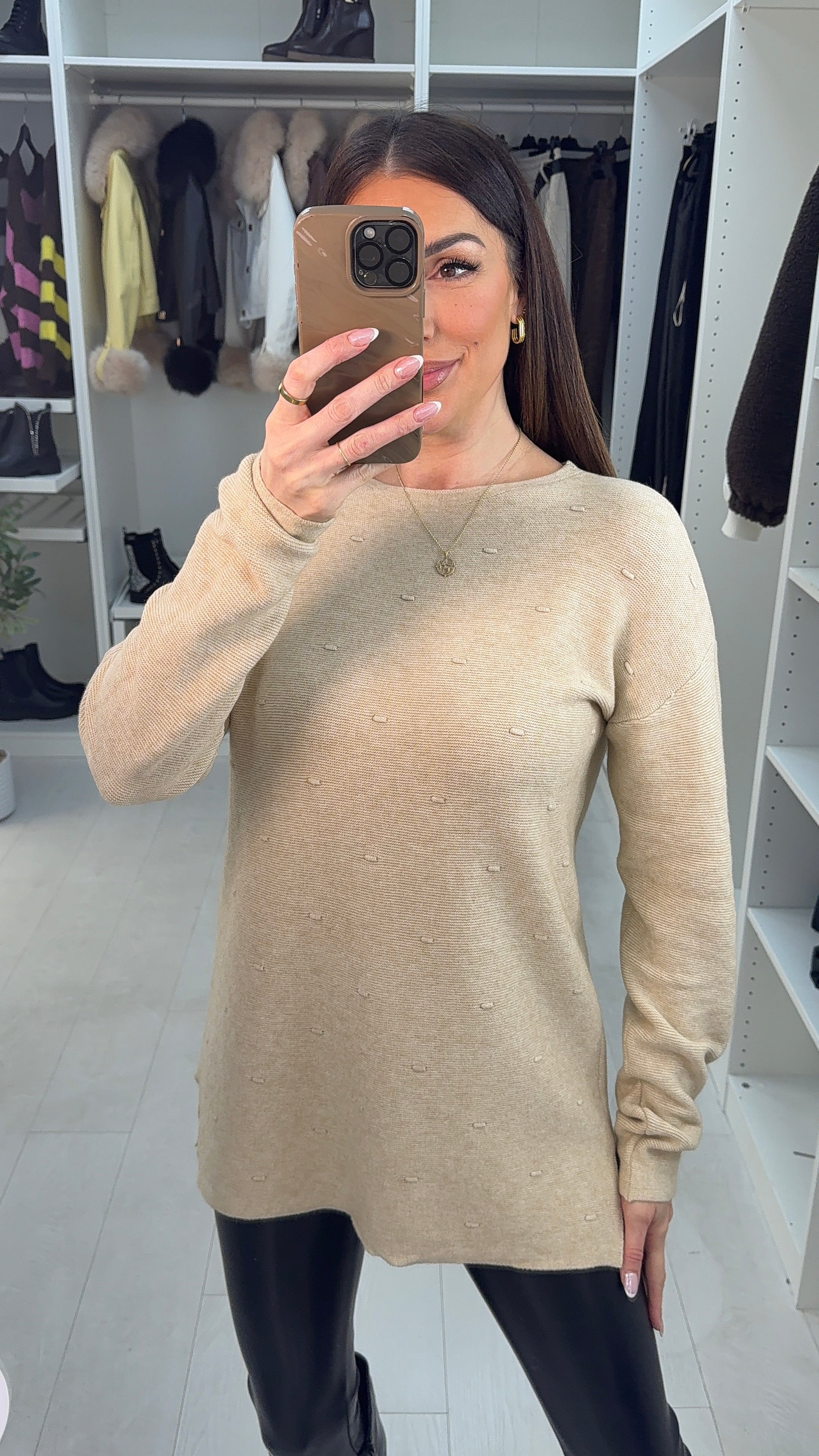 Koralina Plain Stitch Detail Knit Jumper