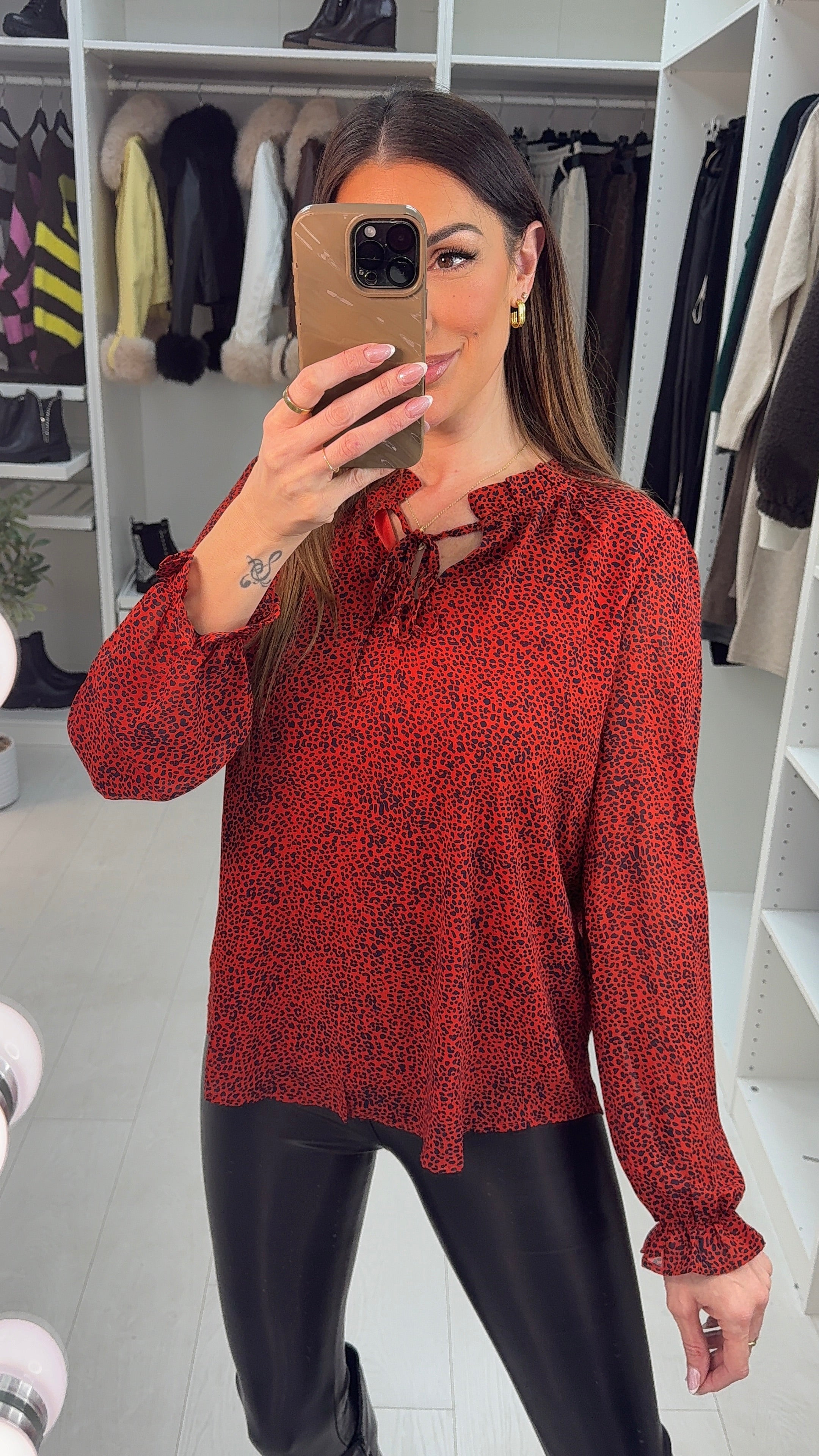 Jessica Cheetah Print Pussybow Blouse