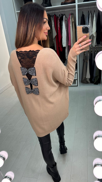 Zain Panel Lace Back Detail Jumper
