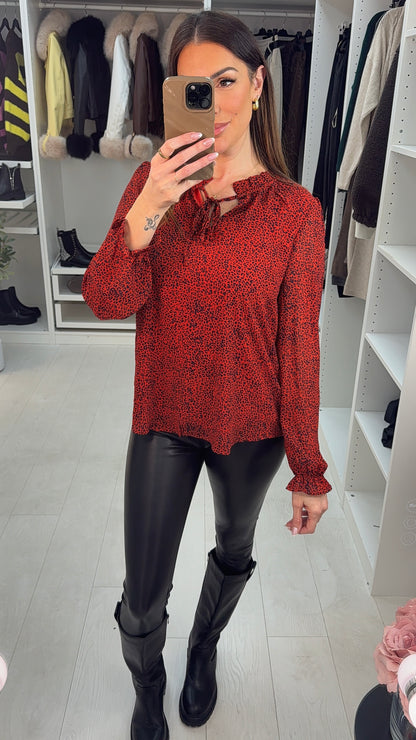 Jessica Cheetah Print Pussybow Blouse