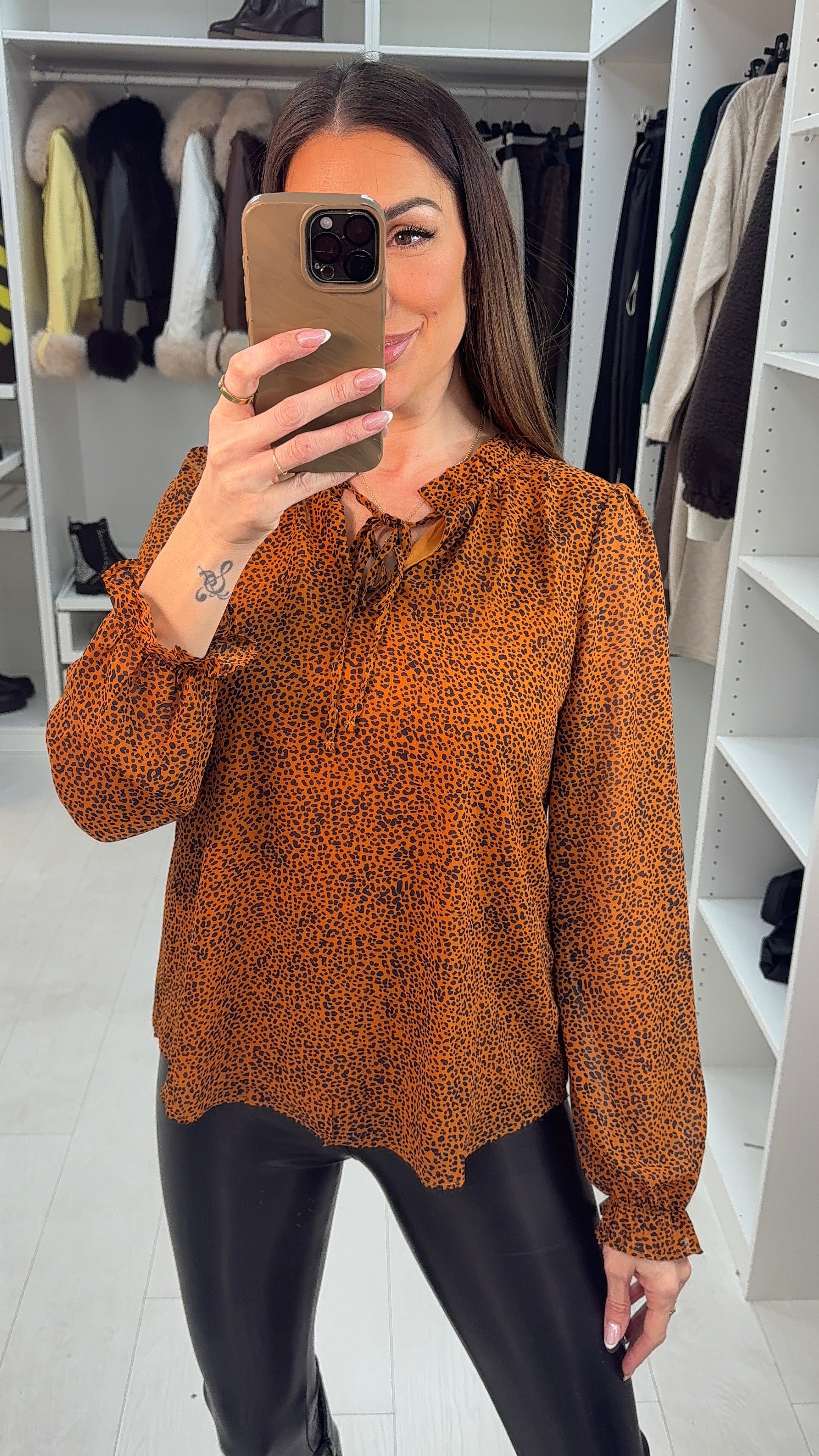 Jessica Cheetah Print Pussybow Blouse