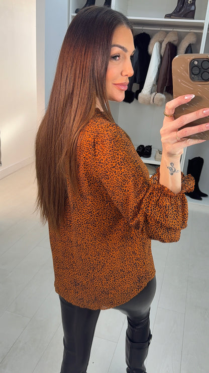 Jessica Cheetah Print Pussybow Blouse
