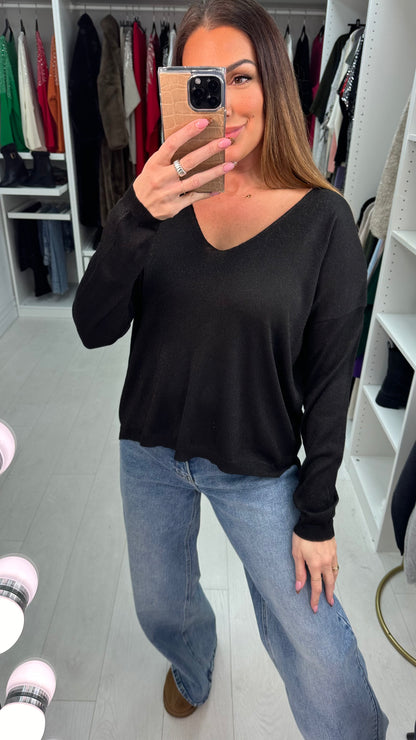 Roseanne Lurex V Neck Thin Knit