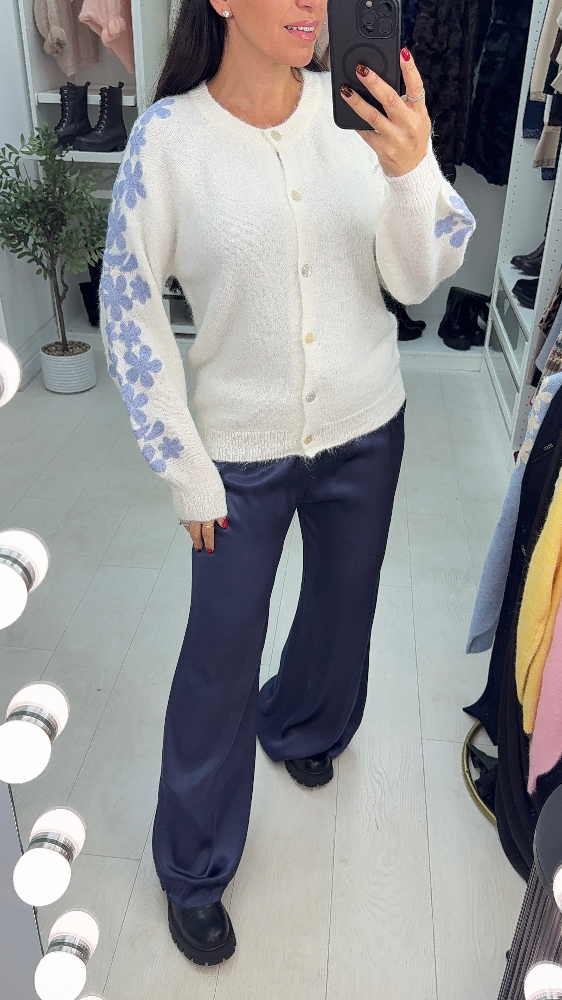 Camila Floral Sleeve Super Soft Cardigan