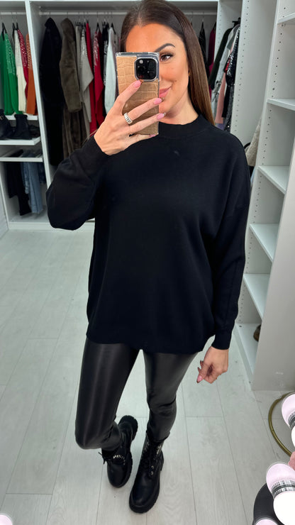 Asher Oversized Plain High Neck Jumper