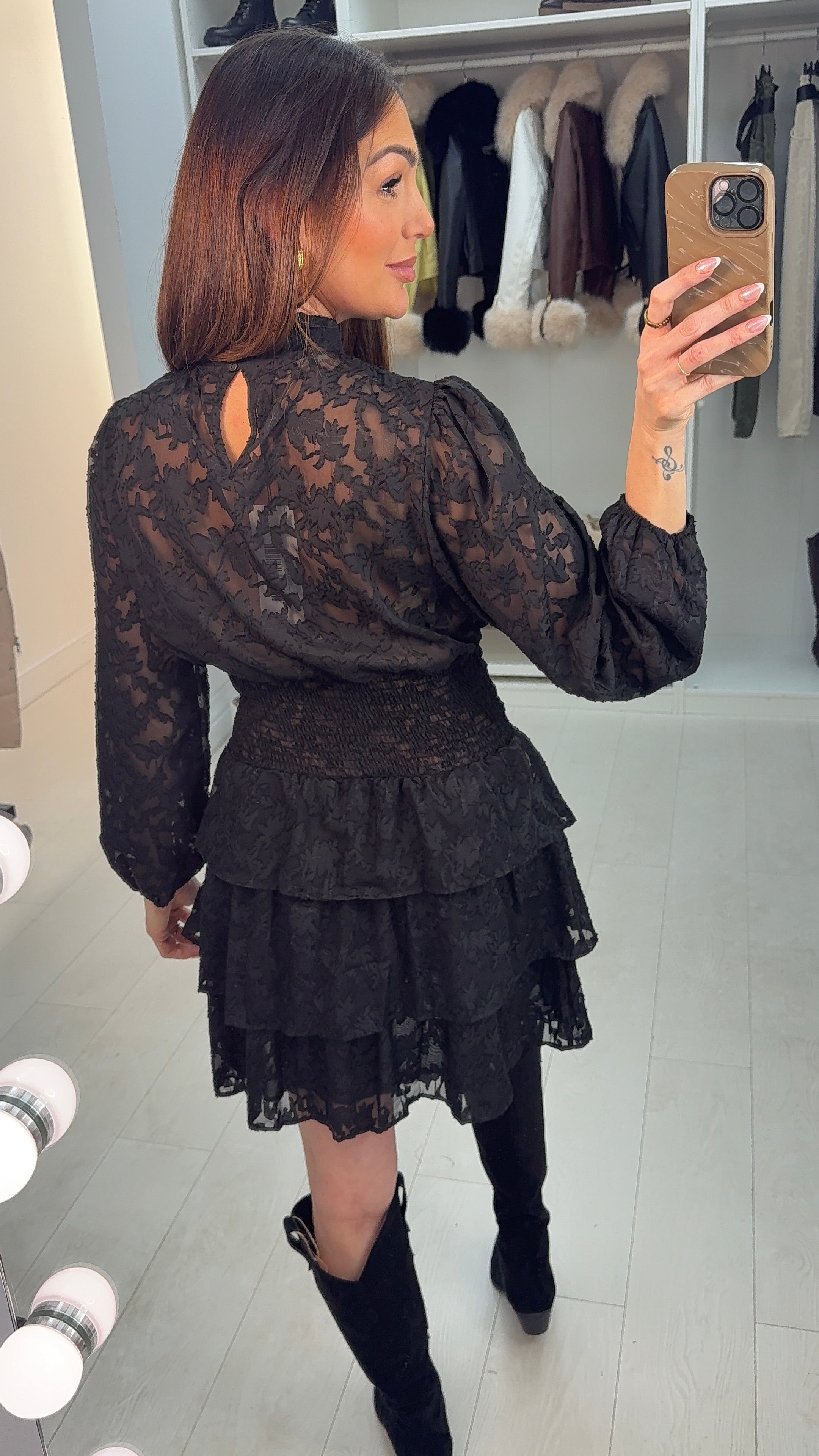 Talitha Abstract Print Shirred Waist Mini Dress