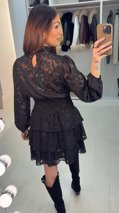 Talitha Abstract Print Shirred Waist Mini Dress