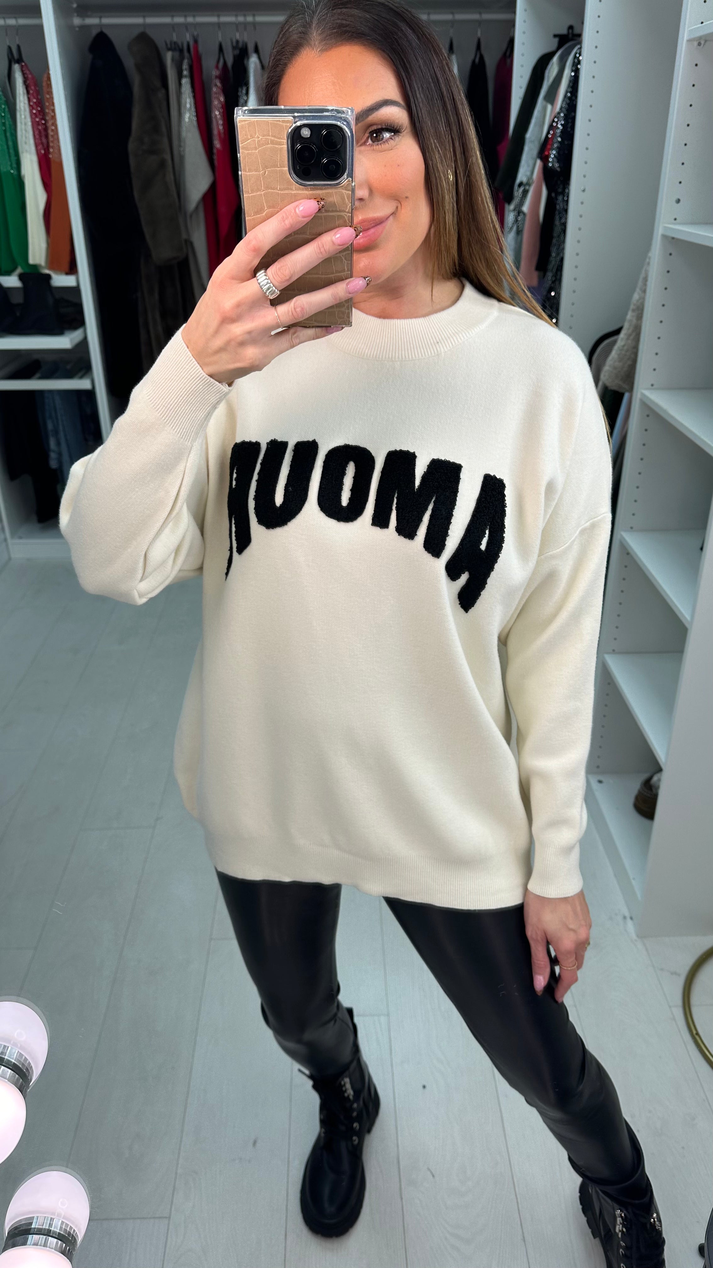 Jesy Amour Slogan Teddy Jumper