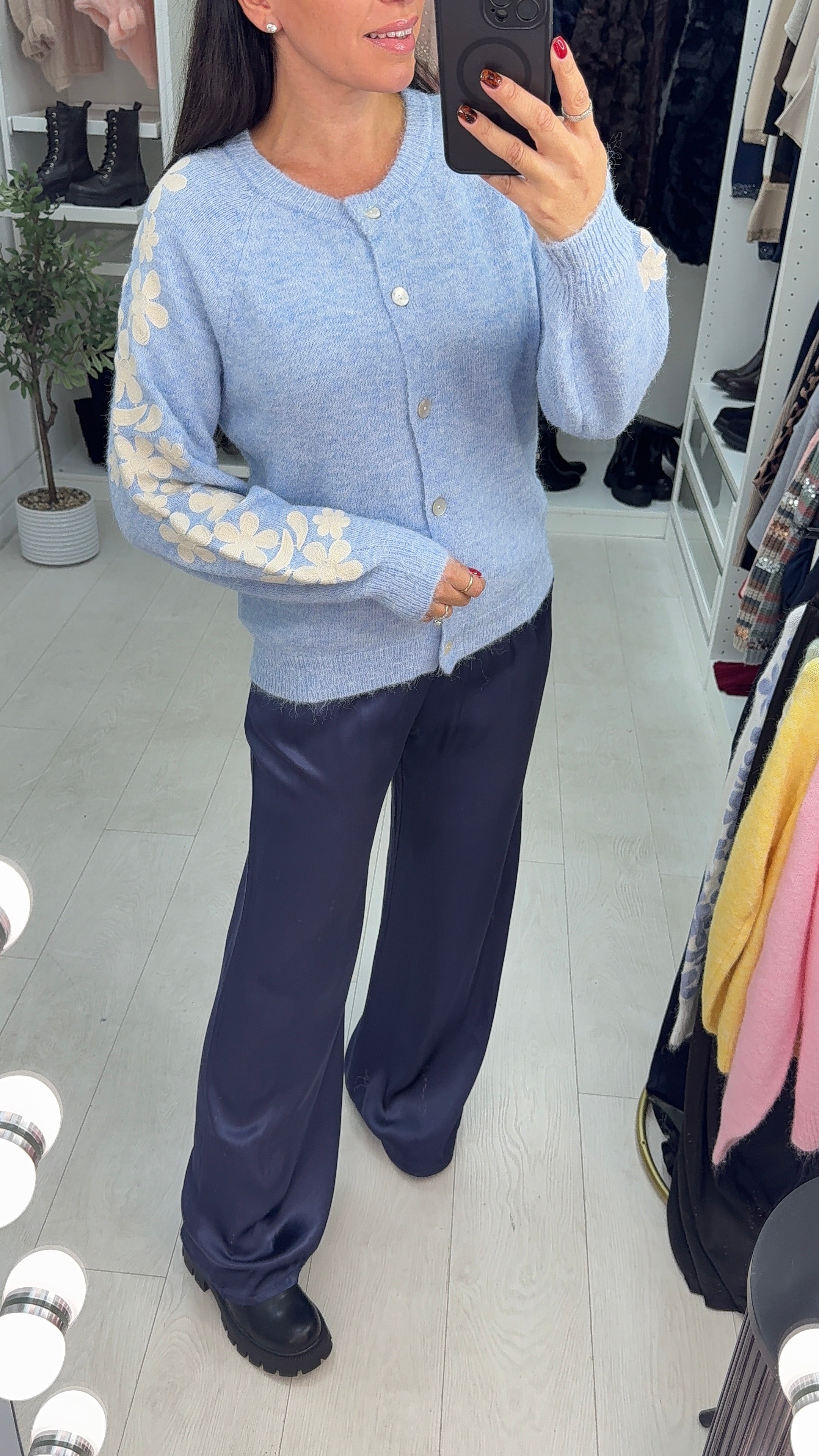 Camila Floral Sleeve Super Soft Cardigan