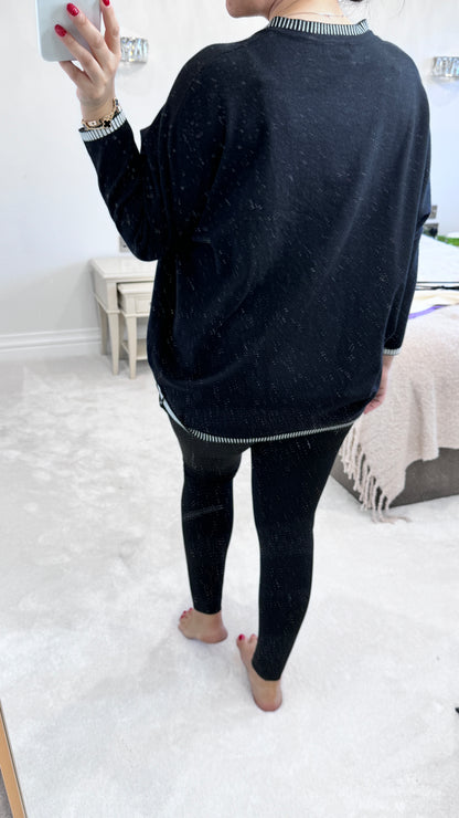 Regina V Neck Contrast Stitch Jumper