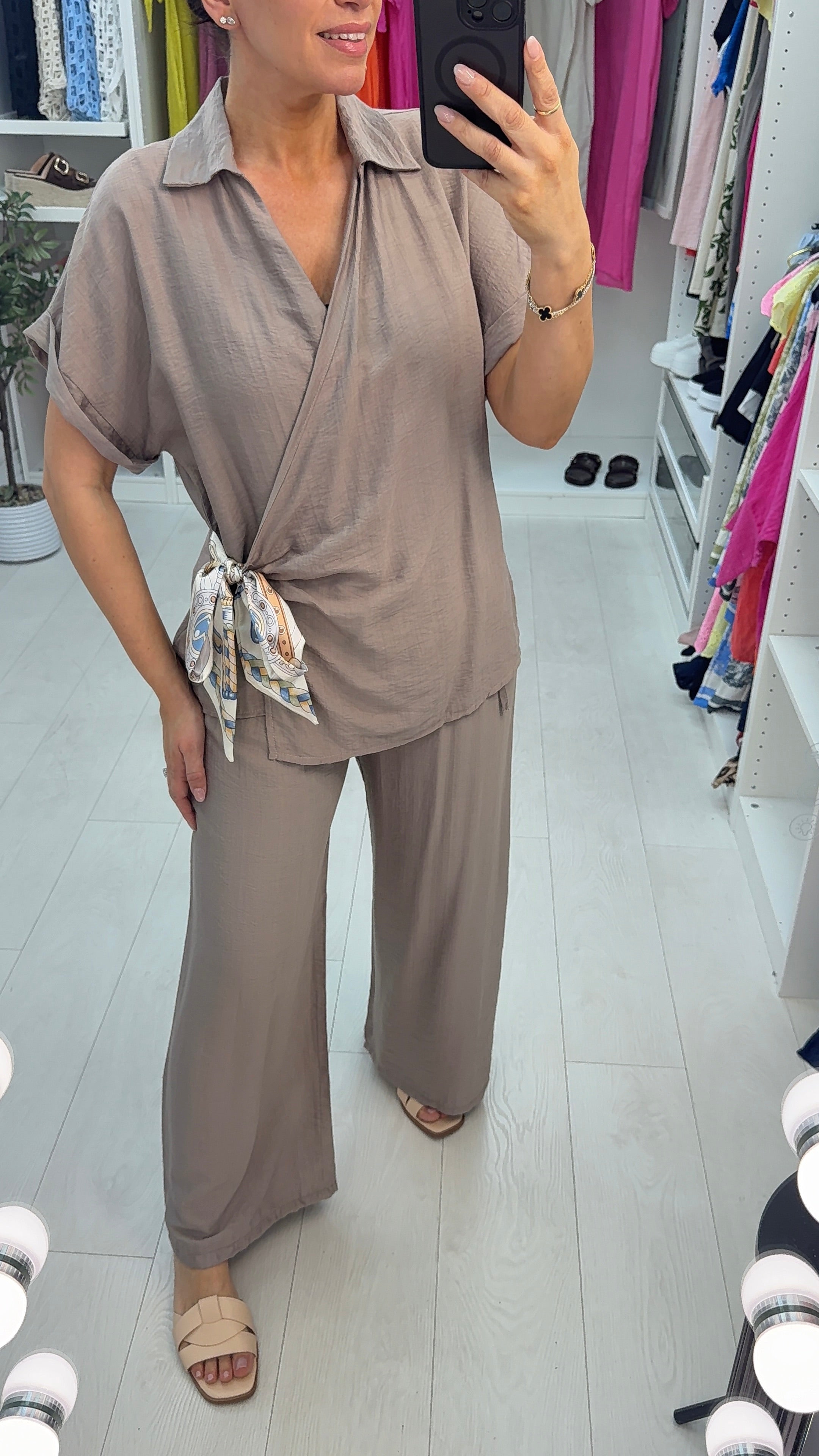 Urszula Plain Tie Side Co-Ord Set