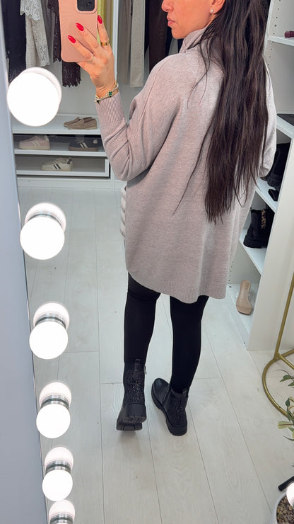 Riviera Faux Fur Pockets Detail Loose Fit Jumper