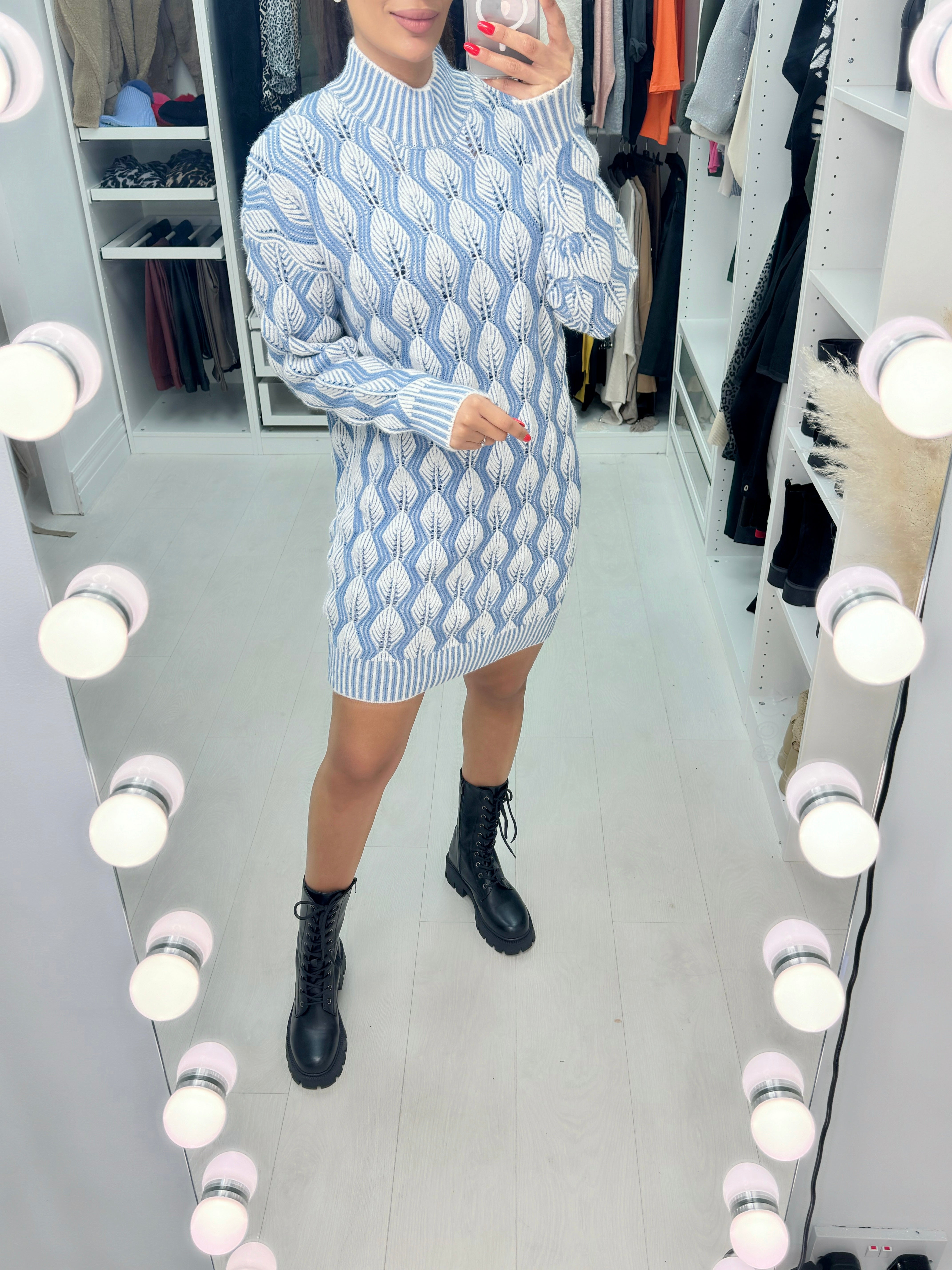 Kapri Leaf Pattern Jumper Dress