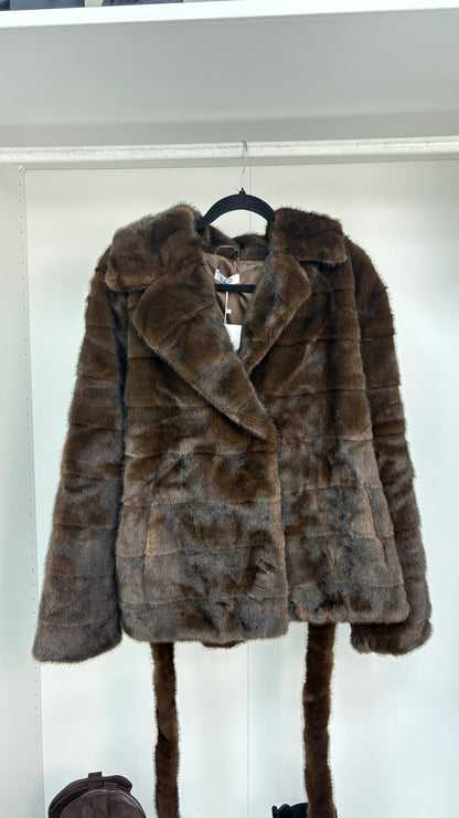 Paola Faux Fur Belted Jacket