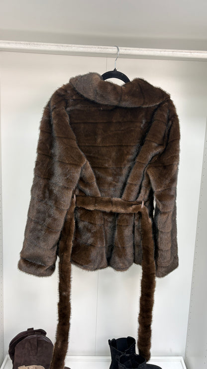 Paola Faux Fur Belted Jacket