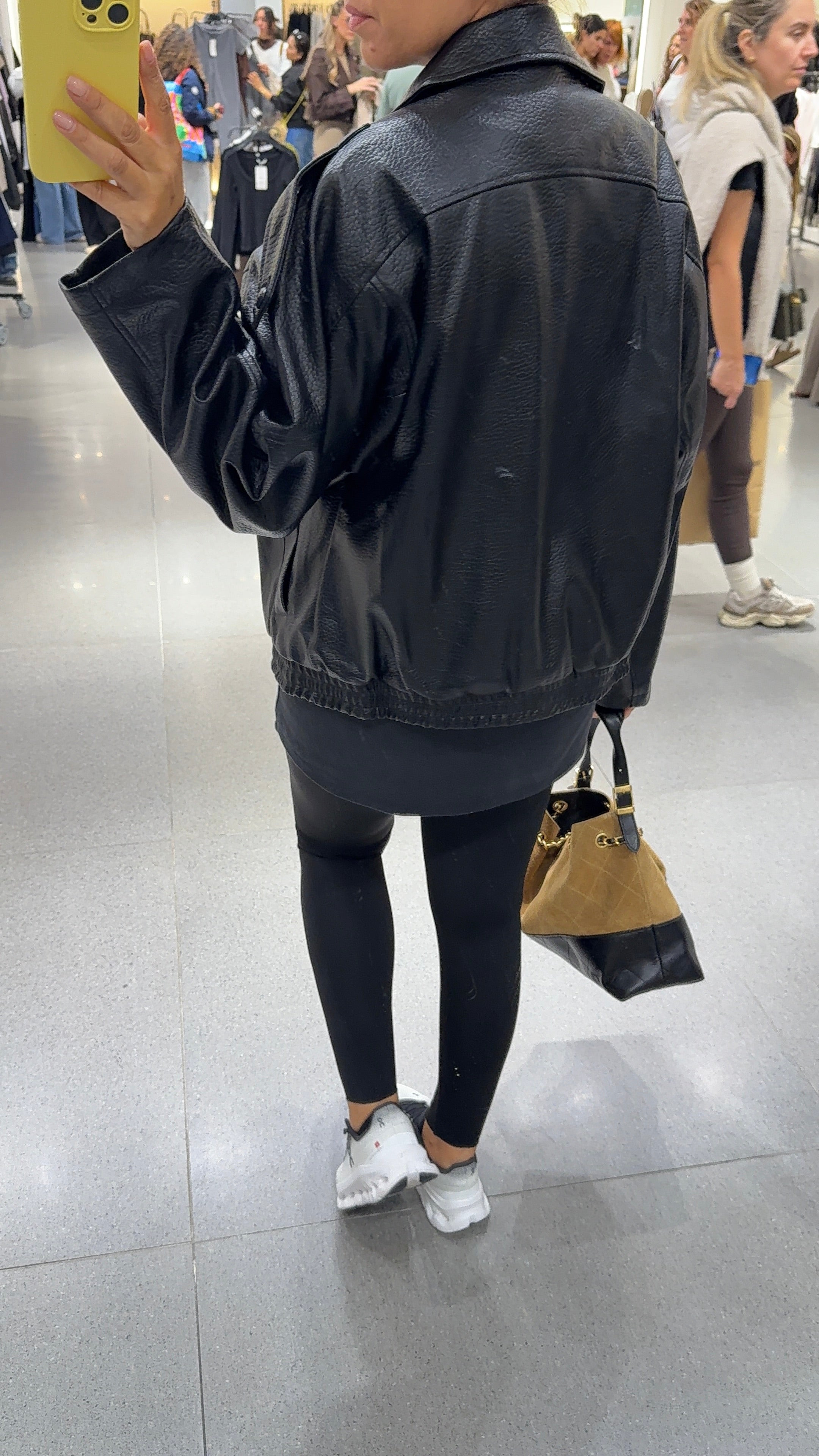 Onyx Black Faux Leather Biker Jacket