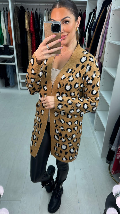 Malvin Leopard Print Soft Knit Cardigan