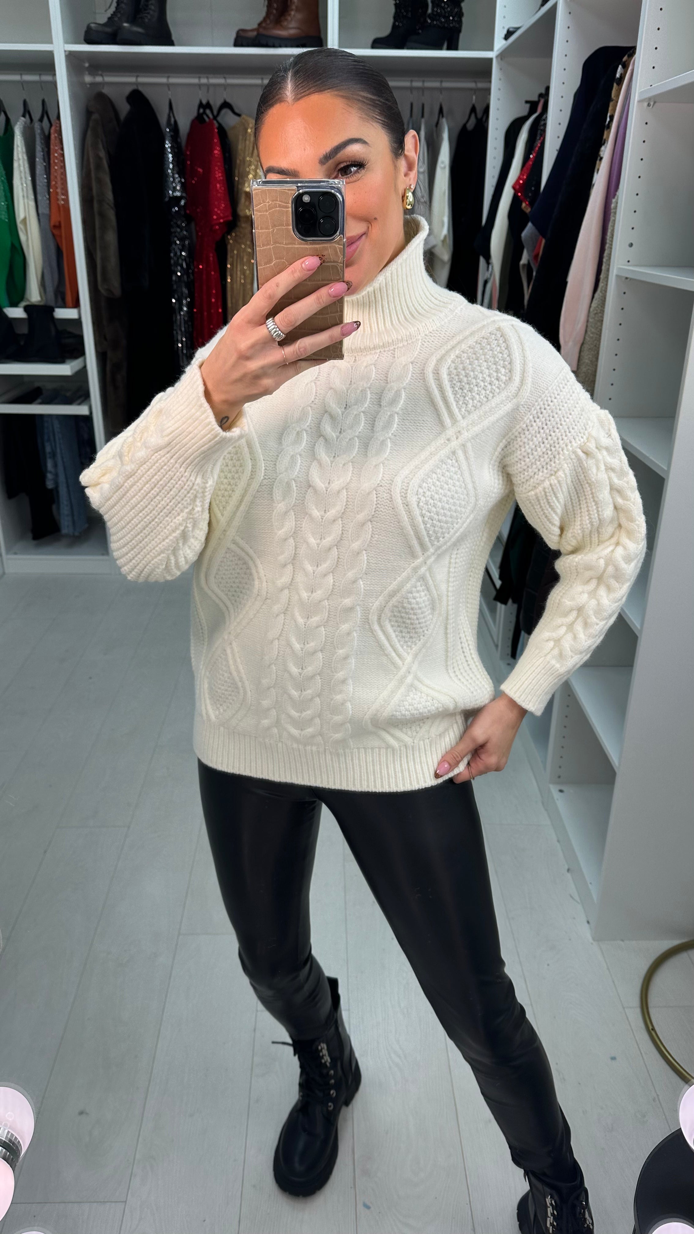 Emaline Crochet Detail Knit Jumper