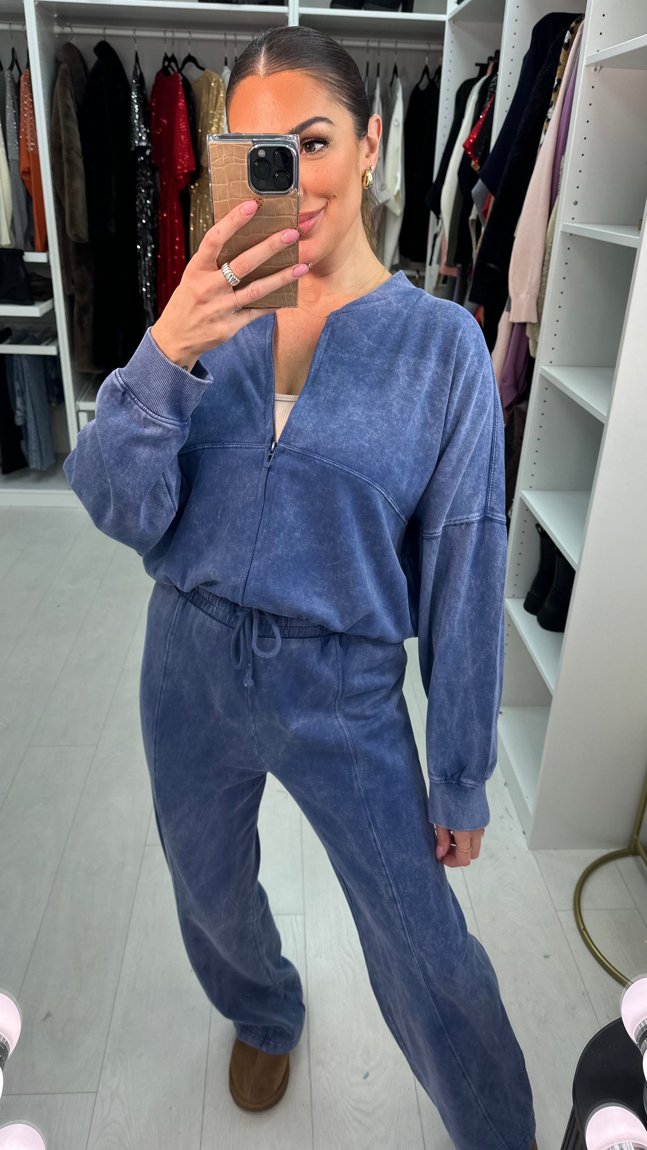 Juliet Acid Wash Sweatshirt Co-Ord Set