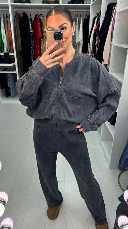 Juliet Acid Wash Sweatshirt Co-Ord Set