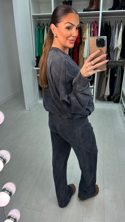Juliet Acid Wash Sweatshirt Co-Ord Set