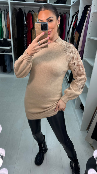 Palmira Crochet Sleeve Knit Tunic