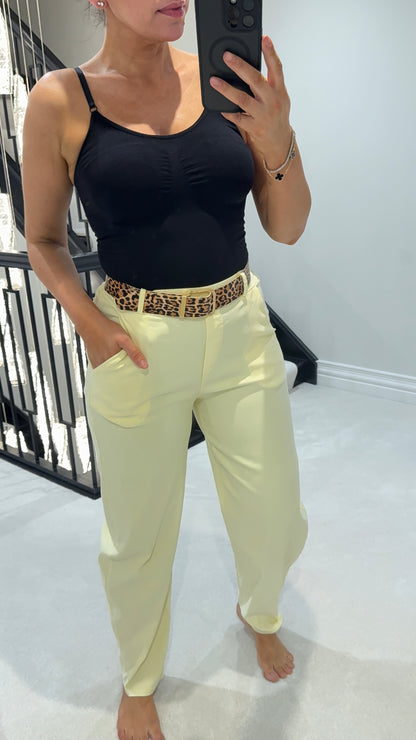 Nikko Plain Barrel Leg Belted Magic Trousers