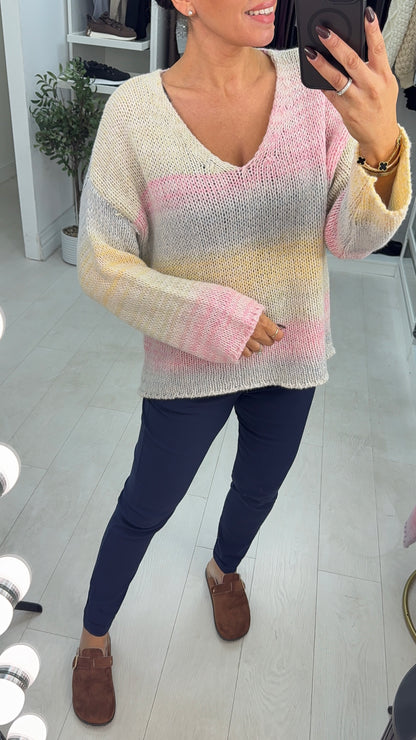 Kathie Ombre Dipped Hem Knit Jumper