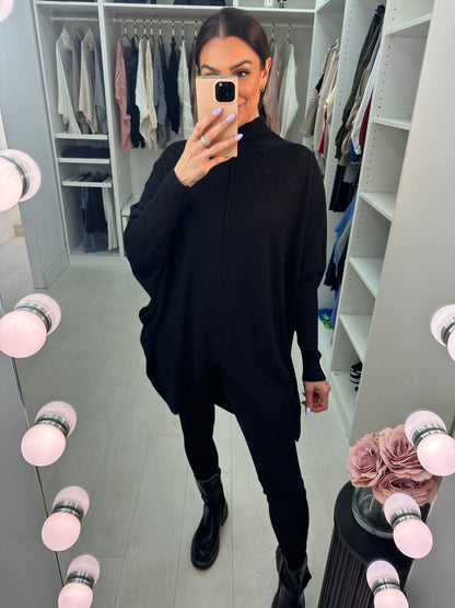 Talu Plain Rib High Neck Loungewear Set