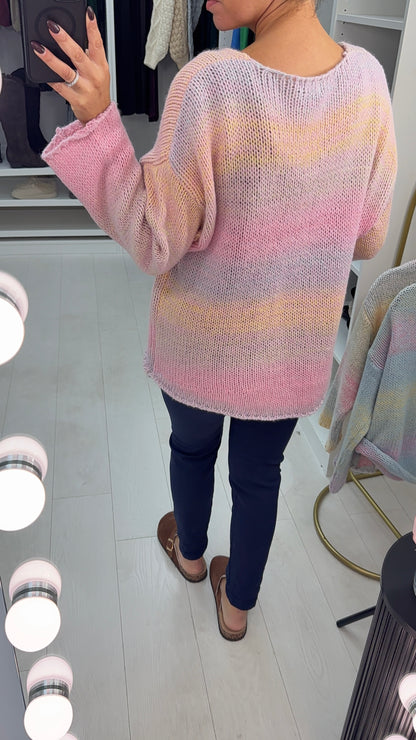 Kathie Ombre Dipped Hem Knit Jumper