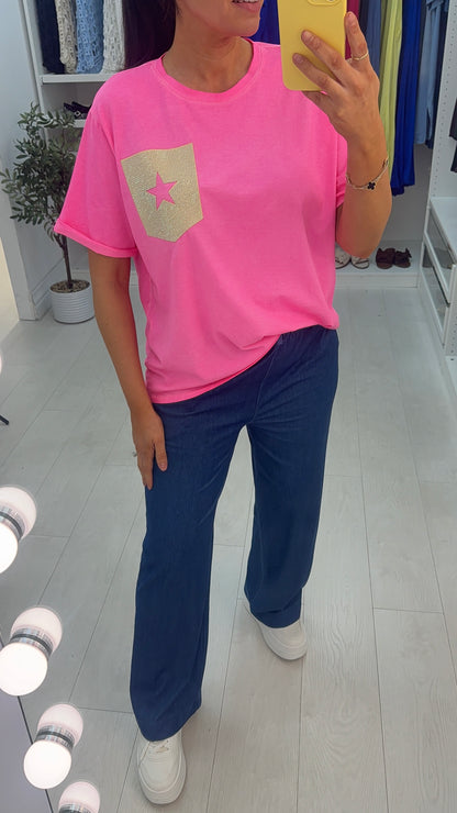 Rayne Plain Diamante Detail Short Sleeve T-Shirt