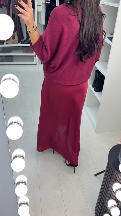 Kaiya Knit & Satin Maxi Dress