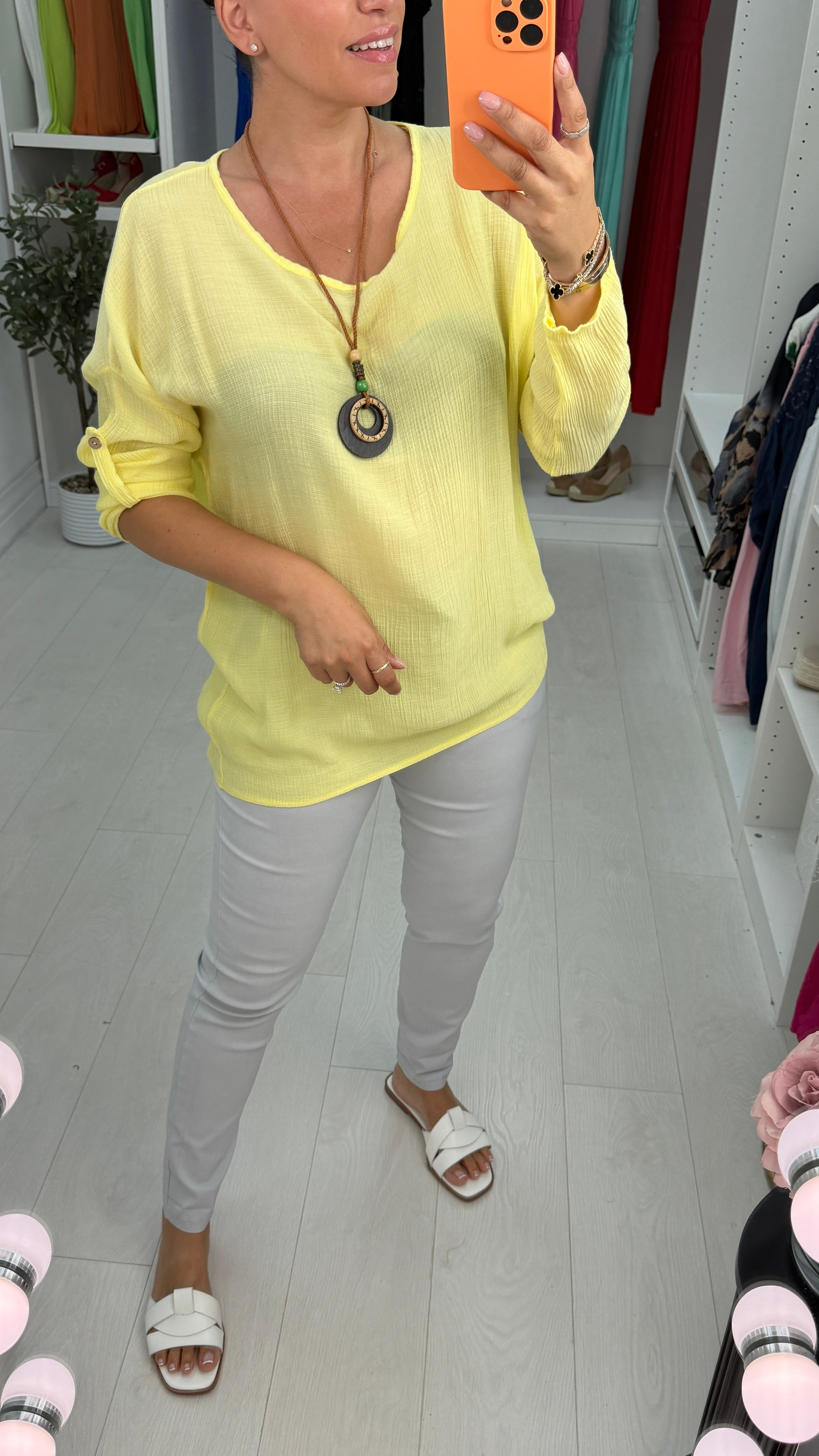 Eliska Plain Necklace Blouse