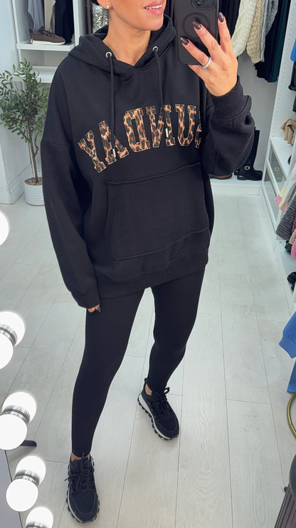 Lyndsey Leopard Print 'Sunday' Slogan Co-Ord Set