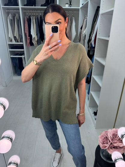 Kimberly Side Button Poncho Jumper