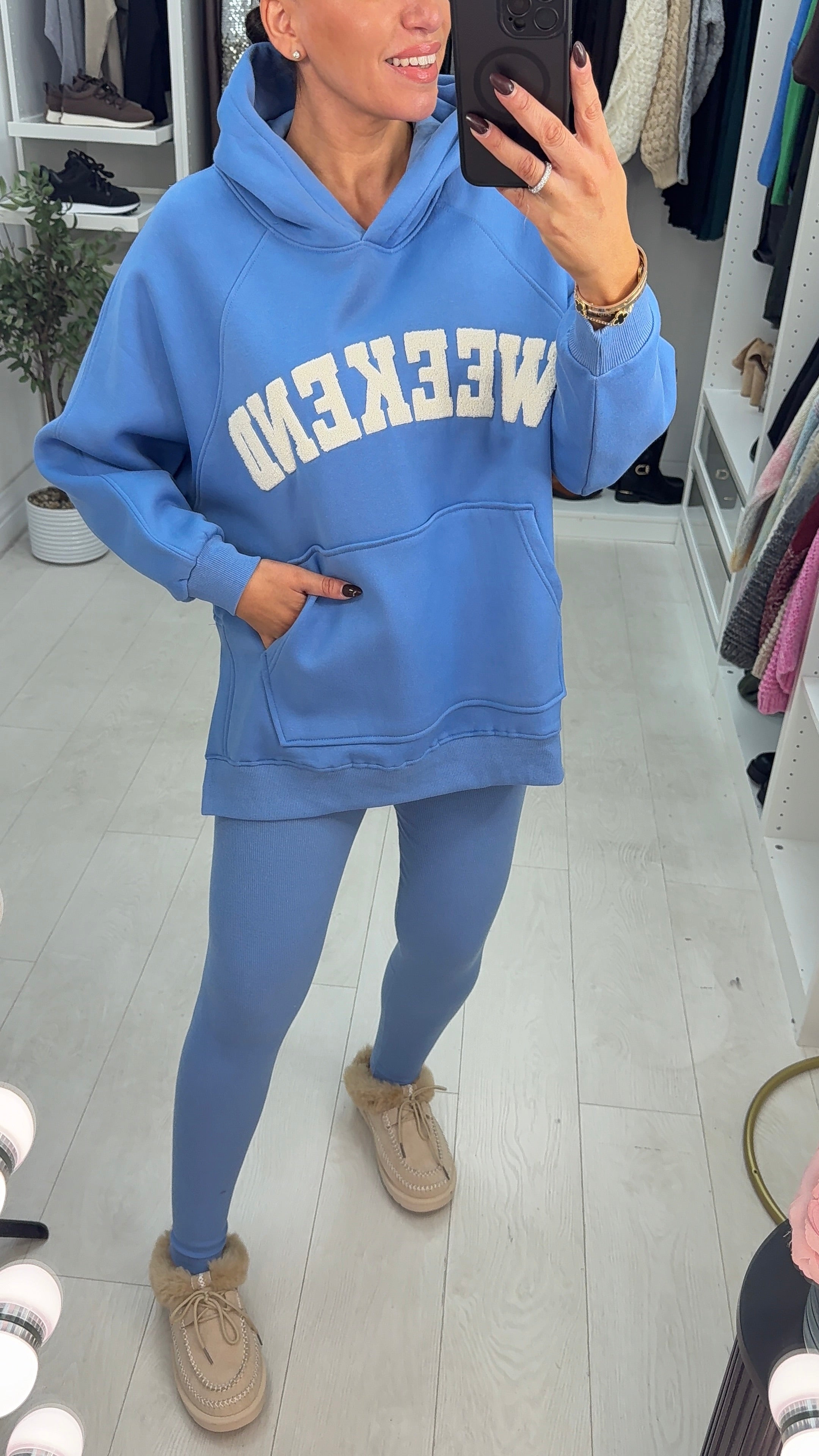 Alisa Boucle 'Weekend' Slogan Co-Ord Set